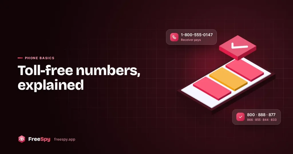 Illustration of a toll-free phone number with a free call symbol