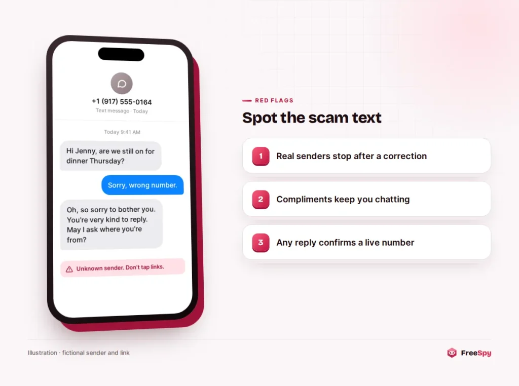 Text conversation where a wrong-number message turns into a friendly chat with a stranger
